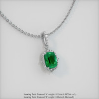 2.01 Ct. Emerald  Pendant - 18K White Gold