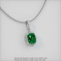 2.11 Ct. Emerald  Pendant - 18K White Gold