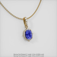 0.84 Ct. Sapphire Pendant, 14K Yellow Gold 2