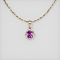 0.93 Ct. Sapphire Pendant, 14K Yellow Gold 1