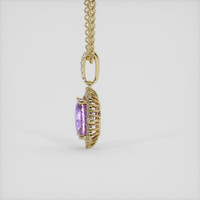 2.42 Ct. Purple Sapphire Pendant, 14K Yellow Gold 3