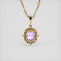 2.42 Ct. Purple Sapphire Pendant, 14K Yellow Gold 4