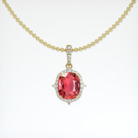 2.78 Ct. Padparadscha Sapphire Pendant, 14K Yellow Gold 1