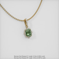 1.10 Ct. Green Sapphire Pendant, 14K Yellow Gold 2