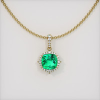 3.85 Ct. Emerald  Pendant - 18K Yellow Gold