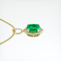 2.59 Ct. Emerald Pendant, 18K Yellow Gold 3