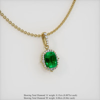 2.05 Ct. Emerald Pendant, 18K Yellow Gold 2