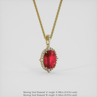 4.79 Ct. Ruby Pendant, 18K Yellow Gold 2
