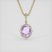 2.42 Ct. Purple Sapphire Pendant, 18K Yellow Gold 1