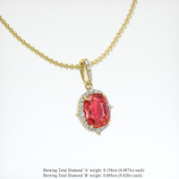 2.78 Ct. Padparadscha Sapphire Pendant, 18K Yellow Gold 2
