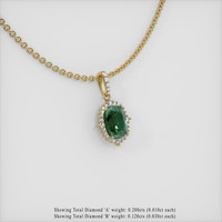 4.50 Ct. Bluish Green Sapphire Pendant, 18K Yellow Gold 2