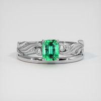 0.48 Ct. Emerald Ring, Platinum 950 1