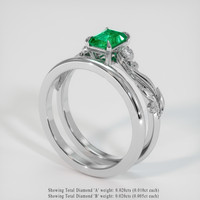 0.48 Ct. Emerald Ring, Platinum 950 2