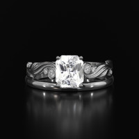 2.12 Ct. White Sapphire Ring, Platinum 950 1