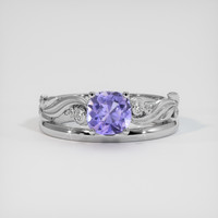 1.12 Ct. Bluish Purple Sapphire Ring, Platinum 950 1
