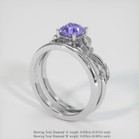 1.12 Ct. Bluish Purple Sapphire Ring, Platinum 950 2
