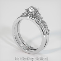 1.55 Ct. White Sapphire Ring, Platinum 950 2