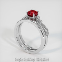 1.02 Ct. Ruby Ring, Platinum 950 2