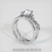 2.02 Ct. White Sapphire Ring, Platinum 950 2