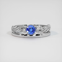 0.57 Ct. Blue Sapphire Ring, Platinum 950 1