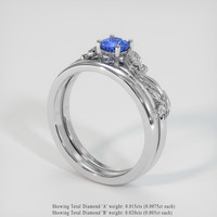 0.57 Ct. Blue Sapphire Ring, Platinum 950 2