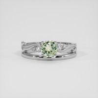 1.04 Ct. Yellowish Green Sapphire Ring, Platinum 950 1