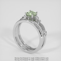 1.04 Ct. Yellowish Green Sapphire Ring, Platinum 950 2