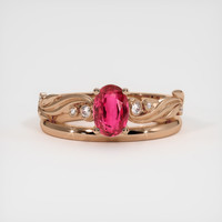 1.08 Ct. Ruby Ring, 14K Rose Gold 1