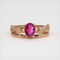 0.90 Ct. Ruby Ring, 14K Rose Gold 1