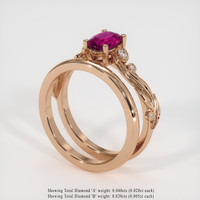 0.88 Ct. Ruby Ring, 14K Rose Gold 2