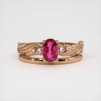 0.88 Ct. Ruby Ring, 14K Rose Gold 1