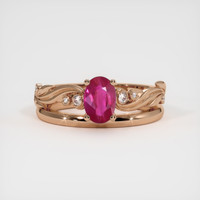 0.70 Ct. Ruby Ring, 14K Rose Gold 1