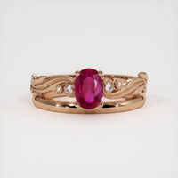 0.85 Ct. Ruby Ring, 14K Rose Gold 1