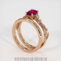 0.85 Ct. Ruby Ring, 14K Rose Gold 2