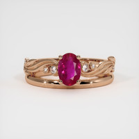 0.97 Ct. Ruby Ring, 14K Rose Gold 1