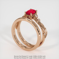 0.97 Ct. Ruby Ring, 14K Rose Gold 2