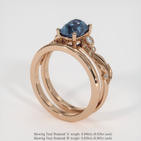 1.58 Ct. Bi Color Sapphire Ring, 14K Rose Gold 2