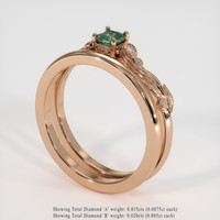 0.42 Ct. Greenish Blue Sapphire Ring, 14K Rose Gold 2