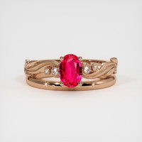 1.08 Ct. Ruby Ring, 18K Rose Gold 1