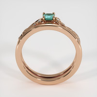 0.42 Ct. Greenish Blue Sapphire Ring, 18K Rose Gold 3
