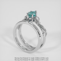 1.01 Ct. Greenish Blue Sapphire Ring, Silver 2