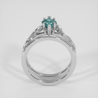 1.01 Ct. Greenish Blue Sapphire Ring, Silver 3