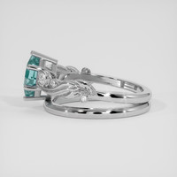 1.01 Ct. Greenish Blue Sapphire Ring, Silver 4