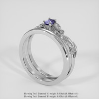 0.24 Ct. Purple Sapphire Ring, Silver 2