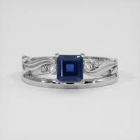 0.89 Ct. Blue Sapphire Ring, 14K White Gold 1