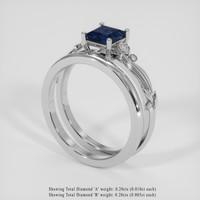 0.89 Ct. Blue Sapphire Ring, 14K White Gold 2