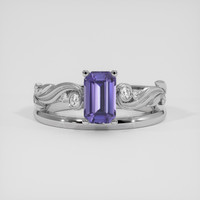 1.47 Ct. Purple Sapphire Ring, 14K White Gold 1