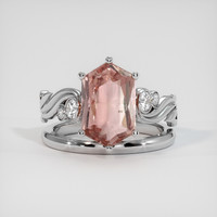 2.44 Ct. Pinkish Brown Sapphire Ring, 14K White Gold 1