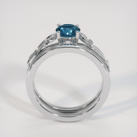 0.82 Ct. Greenish Blue Sapphire Ring, 14K White Gold 3
