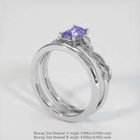 1.14 Ct. Violet Sapphire Ring, 14K White Gold 2